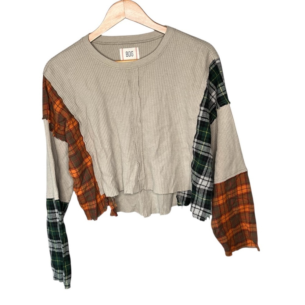 Urban Outfitters x BDG Rory Spliced Patchwork Plaid Flannel Thermal - Picture 4 of 13